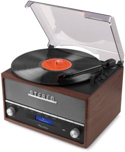 Gramofon Audizio Gramofon retro Frisco z radiem DAB brązowy one size 12