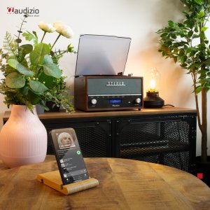 Gramofon Audizio Gramofon retro Frisco z radiem DAB brązowy one size 17