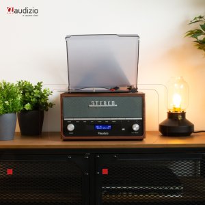 Gramofon Audizio Gramofon retro Frisco z radiem DAB brązowy one size 19