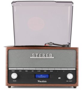 Gramofon Audizio Gramofon retro Frisco z radiem DAB brązowy one size 6