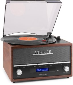 Gramofon Audizio Gramofon retro Frisco z radiem DAB brązowy one size 8
