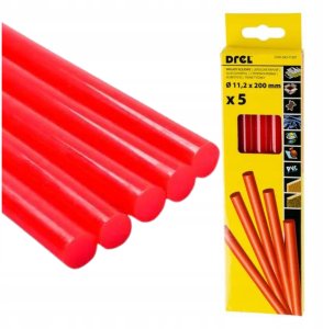 Drel Hot glue sticks 11.2 mm x 200 mm, red, 5 pcs. 6