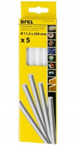 Drel Hot glue sticks 11.2 mm x 200 mm, white, 5 pcs. 2
