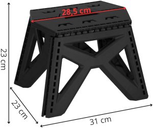 Springos Stołek składany wielofunkcyjny, podest, stopień wys. 23 cm czarny UNIWERSALNY 8