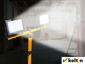 Naświetlacz LED 2x50W ze statywem budowlanym teleskopowym i przewodem – barwa biała zimna 6500K (1) 15
