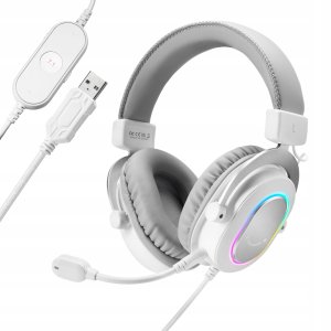 Słuchawki studyjne nauszne FIFINE H6W AmpliGame RGB dźwięk przestrzenny 7.1 11