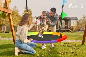 Huśtawka Severno Kids Huśtawka ogrodowa bocianie gniazdo dla dzieci BONBON 3