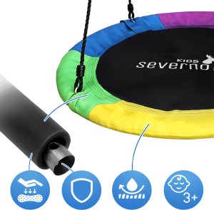 Huśtawka Severno Kids Huśtawka ogrodowa bocianie gniazdo dla dzieci BONBON 4