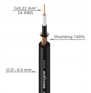 Roxtone Kabel instrumentalny SMART Jack 6,3mm 1m SGJJ100L1 4