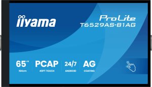 IIYAMA T6529AS-B1AG 165,1cm 65Zoll All-In-One Interactive Display 3840x2160 4K UHD 4GB RAM 32GB Storage Android 14 2xHDMI+USB-C 2