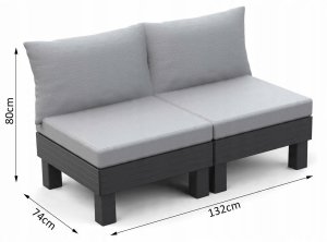 Keter Darza dwuosobowa kanapa Elements 2 Seater szary/kolor szary 8711245158037 10