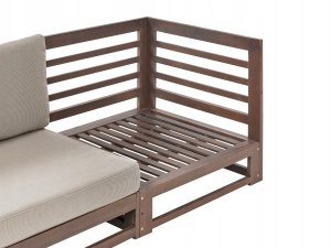 Beliani Sofa ogrodowa dla 2 osób TRANI Modułowy Certyfikowane drewno akacjowe Ciemnobrązowy 4
