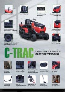 Traktor ogrodowy Cedrus Cedrus C-Trac 103Hc Premium Lux Traktorek Ogrodowy Do Trawy Z Tylnym Wyrzutem Kosiarka Samojezdna Spalinowa Do Trawy Hydrostat 102Cm 2 Cylindry C-Trac-103Hc Ewimax 11