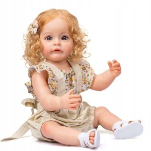 DUŻA LALKA REBORN REALISTYCZNA JAK ŻYWA 55cm prawdziwe niemowlę Akcesoria 2