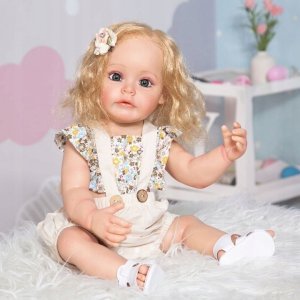 DUŻA LALKA REBORN REALISTYCZNA JAK ŻYWA 55cm prawdziwe niemowlę Akcesoria 9