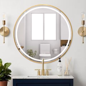 LUSTRO ŚCIENNE LED 70cm MMJ Złote 8