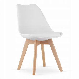 Zestaw stół kwadratowy 80x80 dąb sonoma + 4 krzesła MARK białe 4