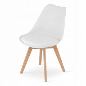 Zestaw stół kwadratowy 80x80 dąb sonoma + 4 krzesła MARK białe 9