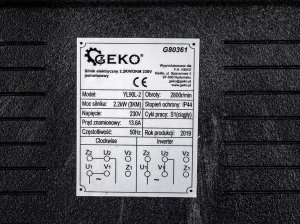 Geko Silnik elektryczny 2.2KW/3KM 230V 1 fazowy (1) 8