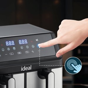 FRYTKOWNICA BEZTŁUSZCZOWA AIR FRYER ELDOM PODWÓJNA 9L DWUKOMOROWA+SUSZARKA 17