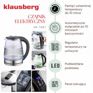 Czajnik Klausberg KB-7887 Srebrny 10