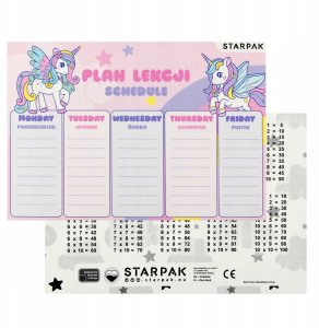Starpak PLAN LEKCJI NAKLEJKI NA ZESZ STK UNICORN PUD1/24 2