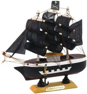 LeanToys Model Kolekcjonerski Dekoracyjny Statek Żaglowiec Piracki Czarny 16x15cm LEAN Toys 2