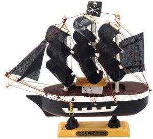 LeanToys Model Kolekcjonerski Dekoracyjny Statek Żaglowiec Piracki Czarny 16x15cm LEAN Toys 3