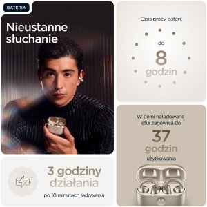 Słuchawki Motorola Moto Buds Loop by Swarovski - French Oak (PG38C07172) 11