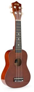 Max Zestaw: Ukulele sopranowe UKEY brązowe+ tuner dwie kostki struny pokrowiec one size 3