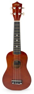 Max Zestaw: Ukulele sopranowe UKEY brązowe+ tuner dwie kostki struny pokrowiec one size 5