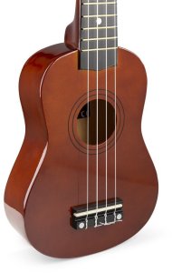 Max Zestaw: Ukulele sopranowe UKEY brązowe+ tuner dwie kostki struny pokrowiec one size 7