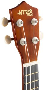 Max Zestaw: Ukulele sopranowe UKEY brązowe+ tuner dwie kostki struny pokrowiec one size 9