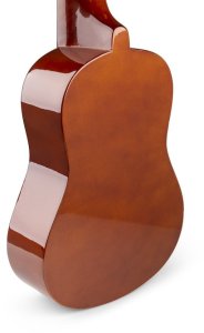 Max Zestaw: Ukulele sopranowe UKEY brązowe+ tuner dwie kostki struny pokrowiec one size 10