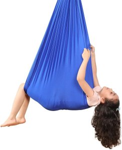 Huśtawka Cyber Trade HUŚTAWKA SENSORYCZNA TERAPEUTYCZNA DLA DZIECI HAMAK 280x150cm 100kg Granatowy 11