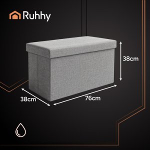 Pufa materiaowa szara 76x38x38cm Ruhhy 26131 3
