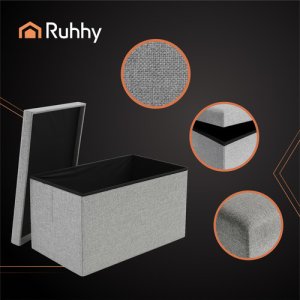 Pufa materiaowa szara 76x38x38cm Ruhhy 26131 7