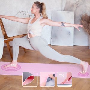 ZESTAW DO JOGI HMS MATA TPE LIGHT PINK YM10 + KOSTKA GRAY KJ02 + PASEK SJ02 5