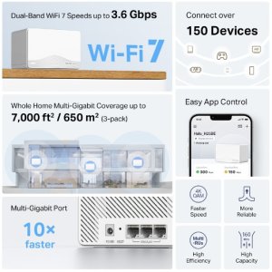 Router Mercusys MERCUSYS Halo H25BE(3-pack) WiFi7 Mesh (BE3600,2,4GHz/5GHz,3xGbELAN/WAN) 3