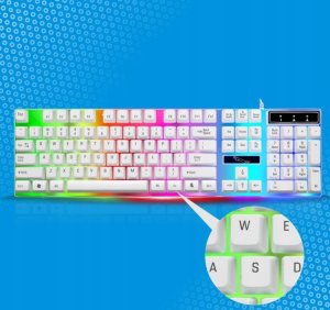 CMStorm Klawiatura i mysz LED Biała Podświetlana Gamingowa 7