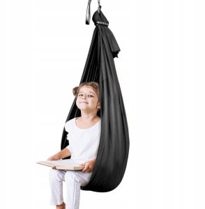 Huśtawka Cyber Trade HUŚTAWKA SENSORYCZNA TERAPEUTYCZNA DLA DZIECI HAMAK 280x150cm 100kg czarna 12