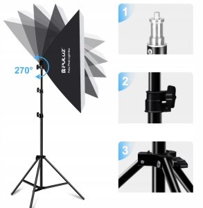 2x LAMPY STUDYJNE PULUZ SOFTBOX 50x70 cm ŻARÓWKI LED 8