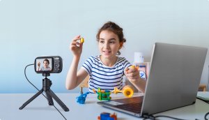 Aparat cyfrowy SJCAM Aparat Cyfrowy ZV100 różowy dla Dzieci Młodzieży kamera WEBCAM 80Mpx 14