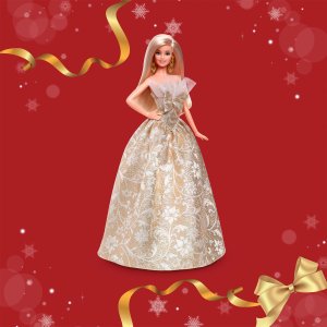 Lalka Barbie Mattel Signature Holiday Barbie 2025 - Lalka kolekcjonerska w złoto-srebrnej sukni (JBH95) 6