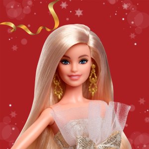 Lalka Barbie Mattel Signature Holiday Barbie 2025 - Lalka kolekcjonerska w złoto-srebrnej sukni (JBH95) 8