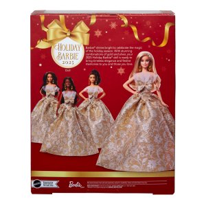 Lalka Barbie Mattel Signature Holiday Barbie 2025 - Lalka kolekcjonerska w złoto-srebrnej sukni (JBH95) 13