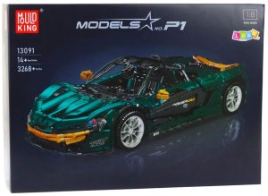 LeanToys Klocki Konstrukcyjne Samochód Sportowy Zielony 1:8 P1 3268el LEAN Toys 3