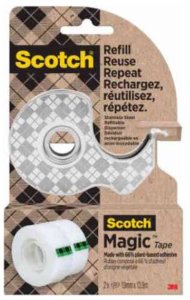 3M Dyspenser taśmy SCOTCH, ze stali nierdzewnej + 2x taśma Magic™ 19mm x 13,9m, srebrny 2