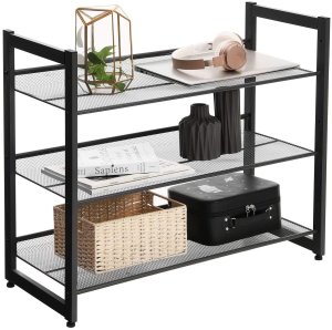 Regał na buty czarny metalowy industrialny 3 półki 7430,762,8 cm 8