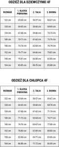 Komplet dla dziewczynki 4F koszulka, spodenki, worek F082 głęboka czerń 4FJWAW25TAPSF082 20S 158-164cm 7
